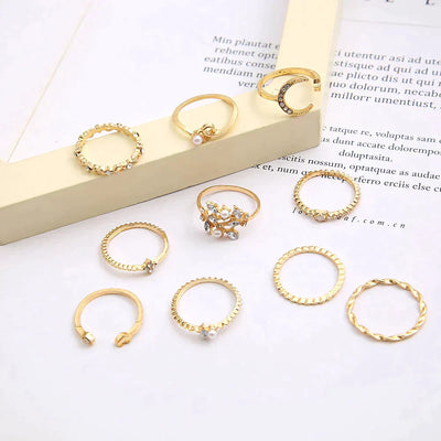 Ella - 10 Pack Fashionable Couple Branch Rings