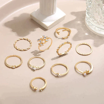 Ella - 10 Pack Fashionable Couple Branch Rings
