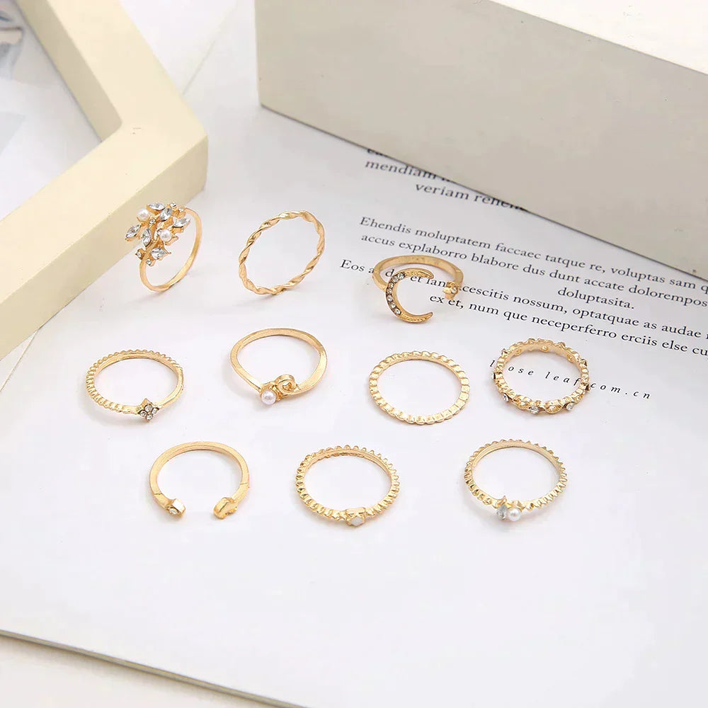 Ella - 10 Pack Fashionable Couple Branch Rings