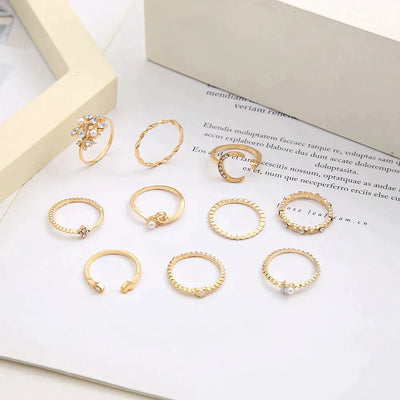 Ella - 10 Pack Fashionable Couple Branch Rings