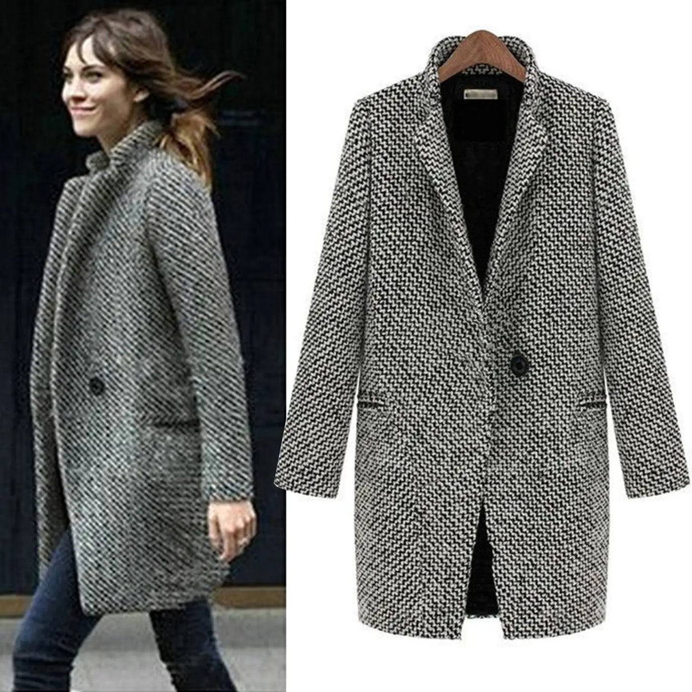 Makayla - Chic Slim Fit Woolen Winter Coat