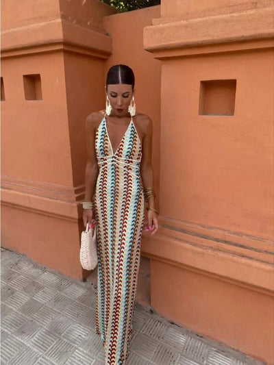 Varya - Elegant V-Neck Backless Summer Gown