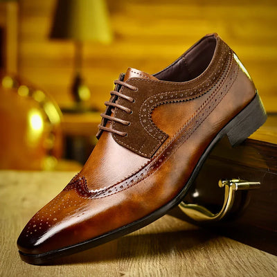 Daniel - Classic Men's Brogue Leather Shoes