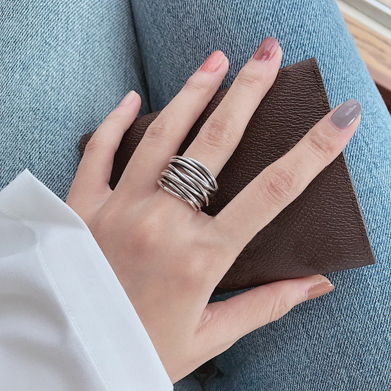 Emrys - Double Layer Moon Star Ring