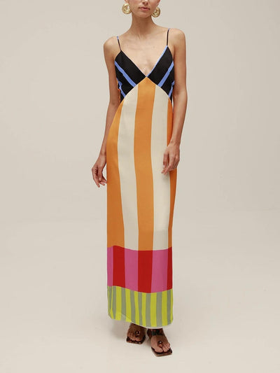 VITTORIA | Long Floral Dress with Wrap Fit for Sunny Days