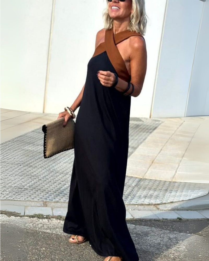 SIENNA | Elegant Dress with Open Back and Fashionable Cross Neckline