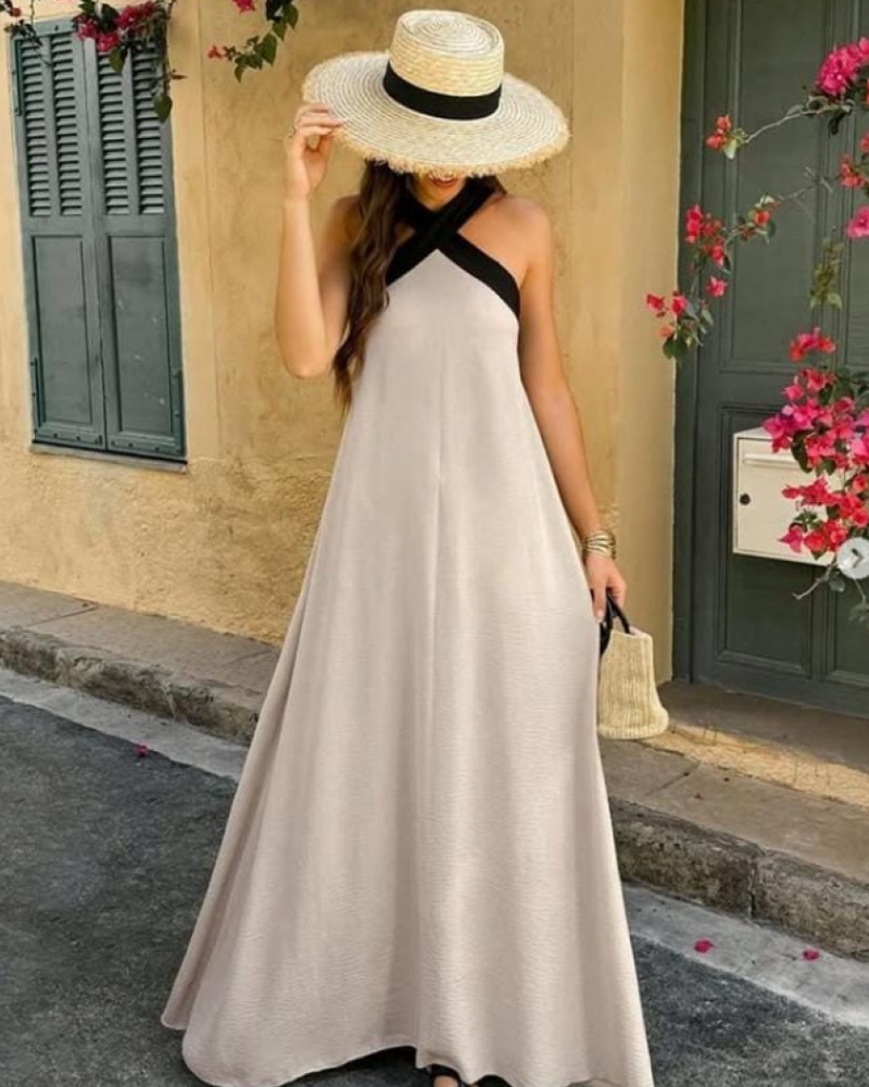 SIENNA | Elegant Dress with Open Back and Fashionable Cross Neckline