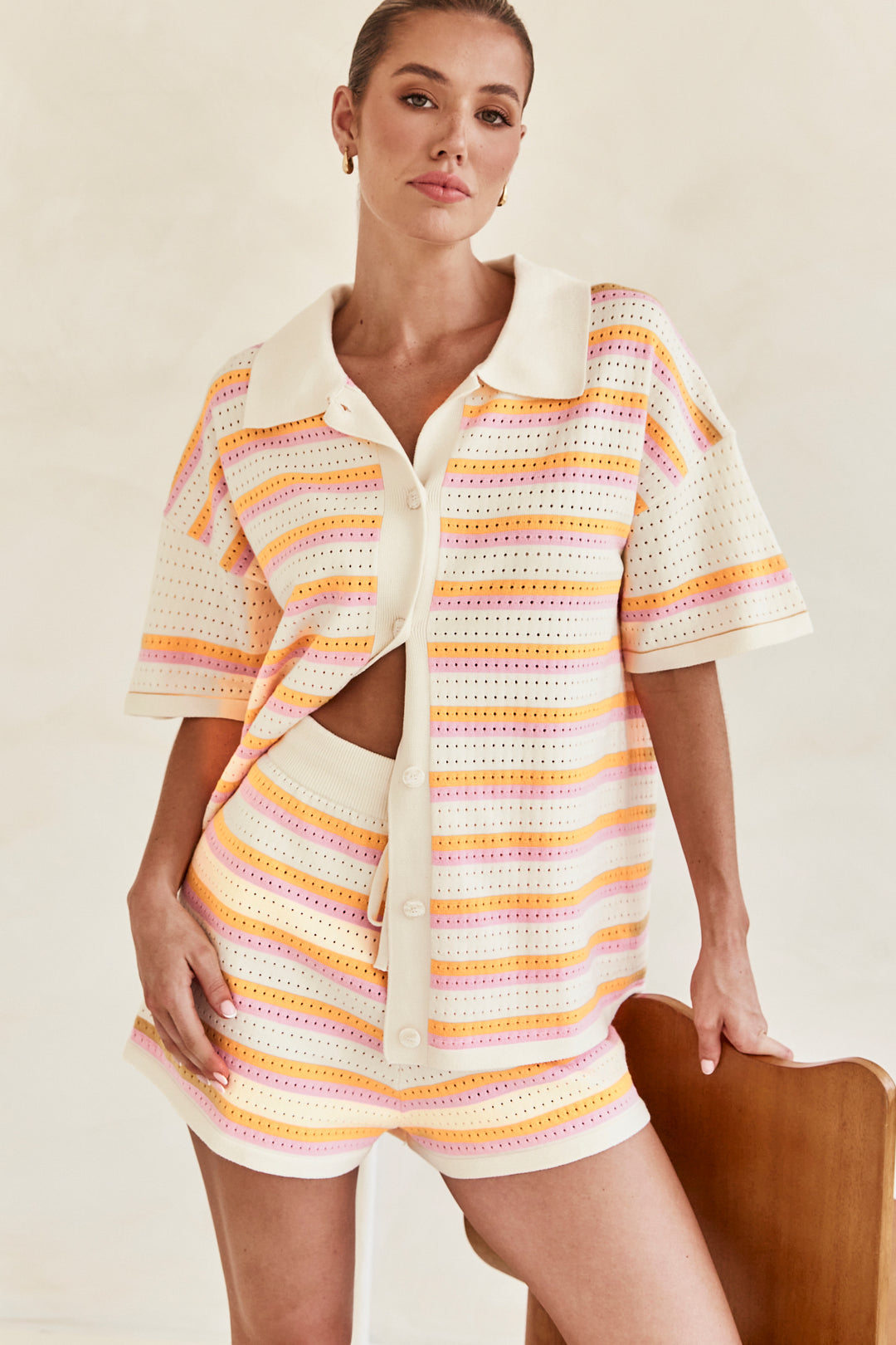 Selva -  Summer Casual Buttoned Shorts Set
