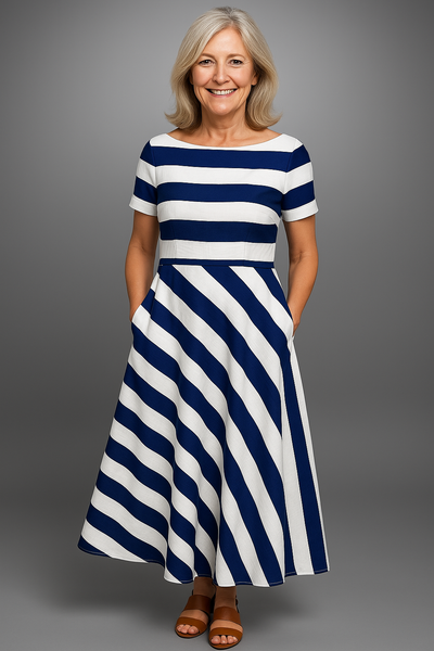 Natalia | Handmade Striped Maxi Dress