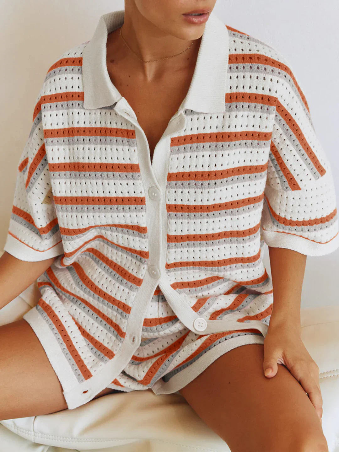 Selva -  Summer Casual Buttoned Shorts Set