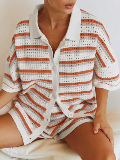 Selva -  Summer Casual Buttoned Shorts Set