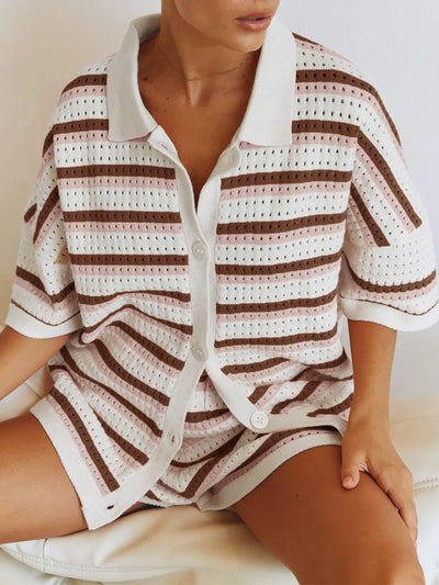 Selva -  Summer Casual Buttoned Shorts Set