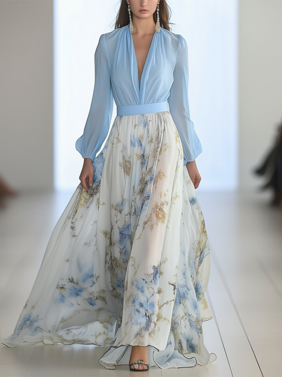 Elena | Maxi dress with Dazzling floral print