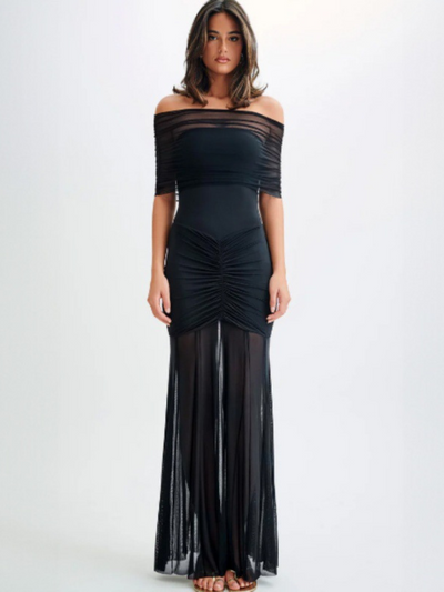 ELEGANT OFF-SHOULDER MAXI DRESS