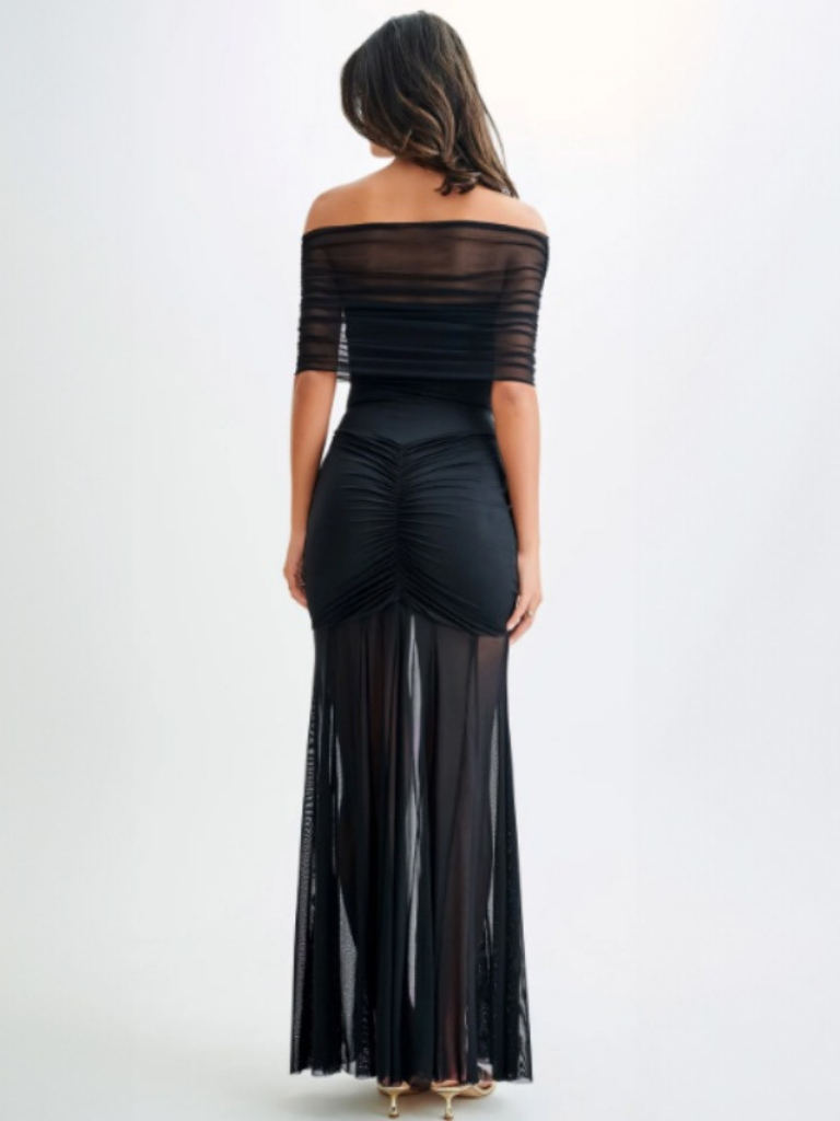 ELEGANT OFF-SHOULDER MAXI DRESS