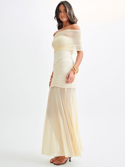 ELEGANT OFF-SHOULDER MAXI DRESS