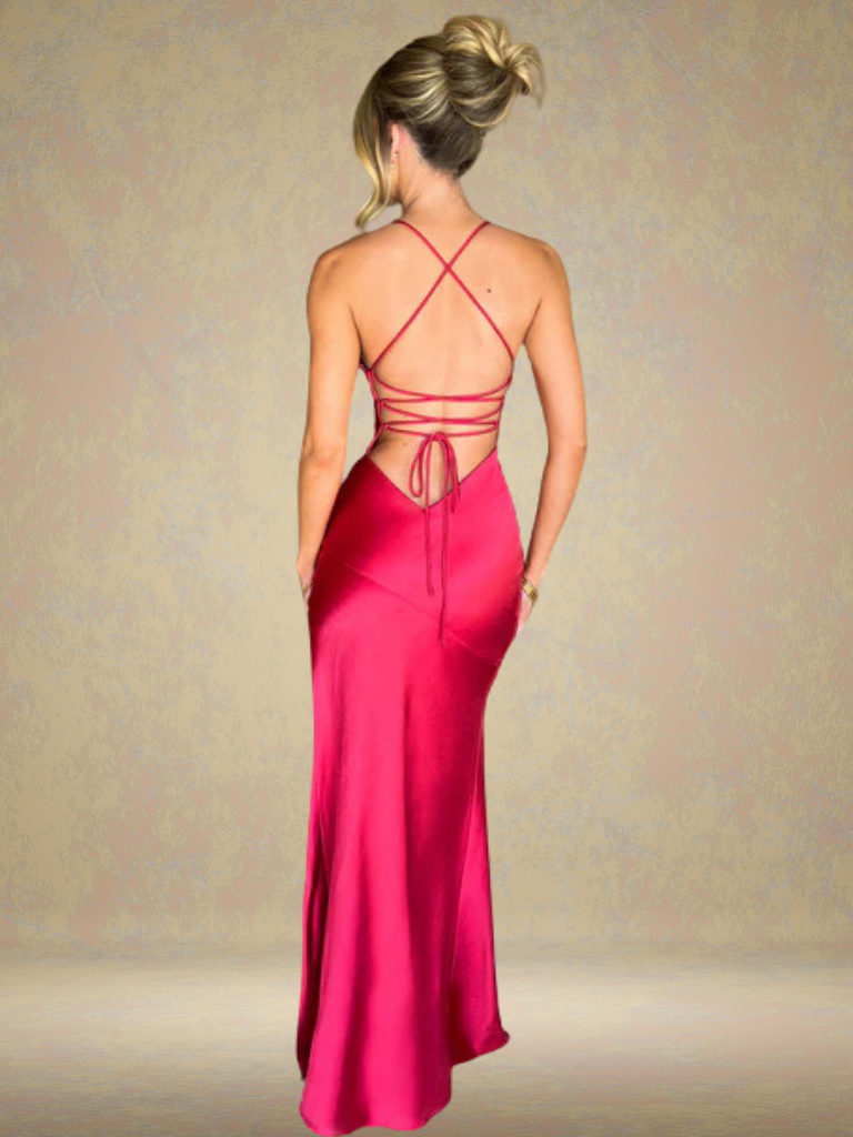SATIN GLAM MAXI DRESS
