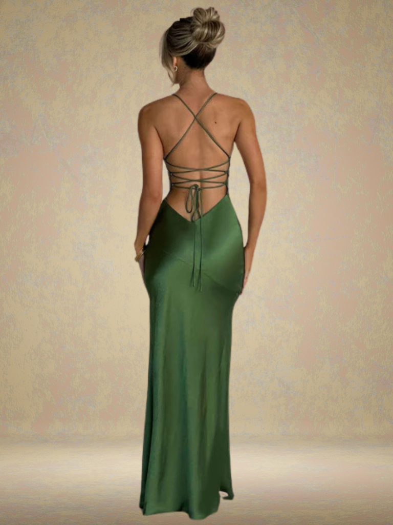 SATIN GLAM MAXI DRESS