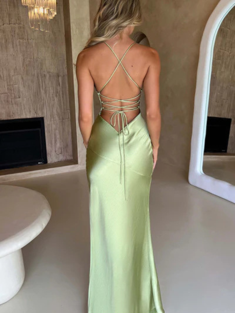 SATIN GLAM MAXI DRESS