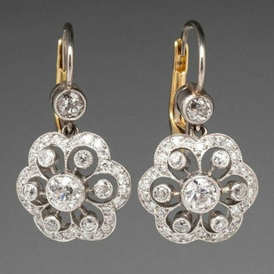 Jessamine - Crystal Flower Cubic Zirconia Earrings