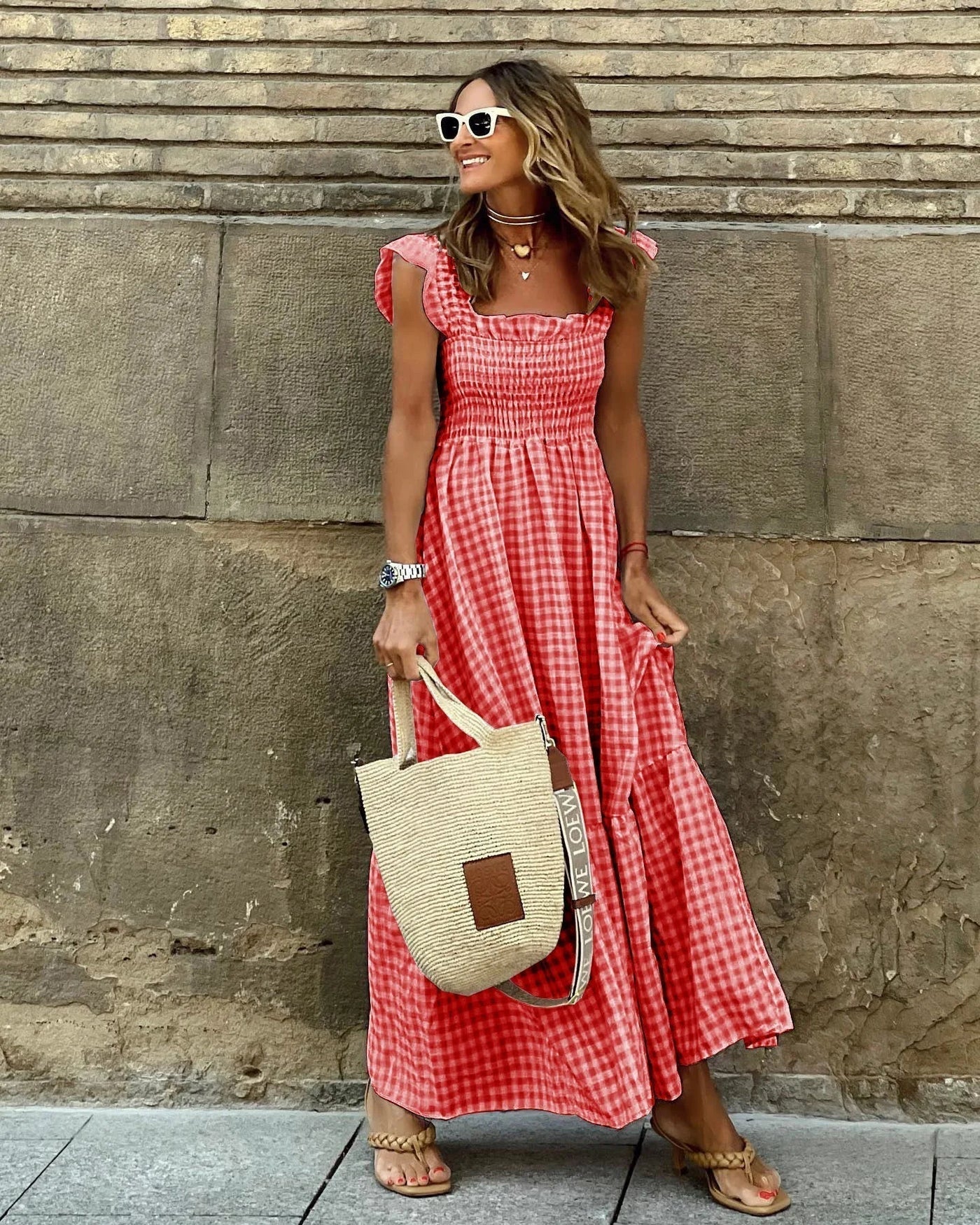 FRANCESCA | Checkered Dress with Retro Cut for Instant Elegance and Everyday Comfort