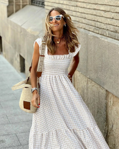 FRANCESCA | Checkered Dress with Retro Cut for Instant Elegance and Everyday Comfort
