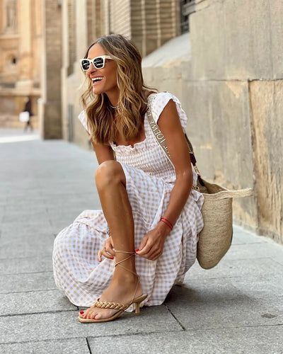 FRANCESCA | Checkered Dress with Retro Cut for Instant Elegance and Everyday Comfort