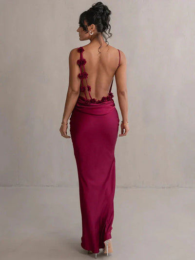 Cassiane - Satin Flower Dress