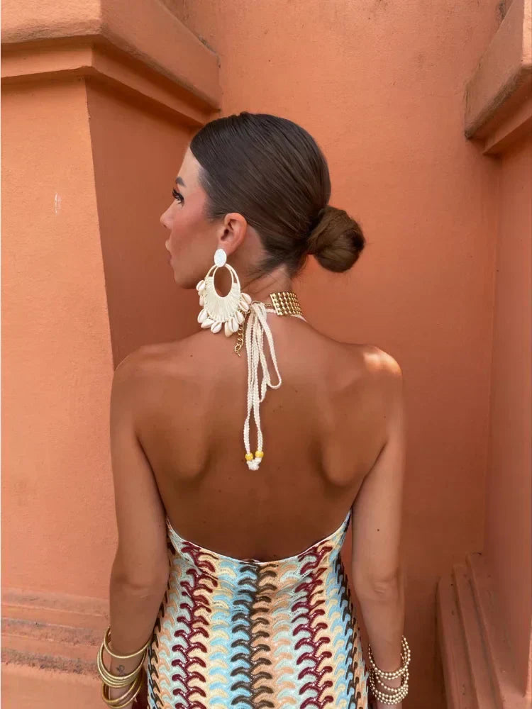 Roxanne | Halter Dress with Alluring Open Back