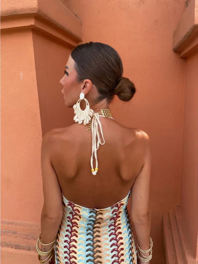 Roxanne | Halter Dress with Alluring Open Back