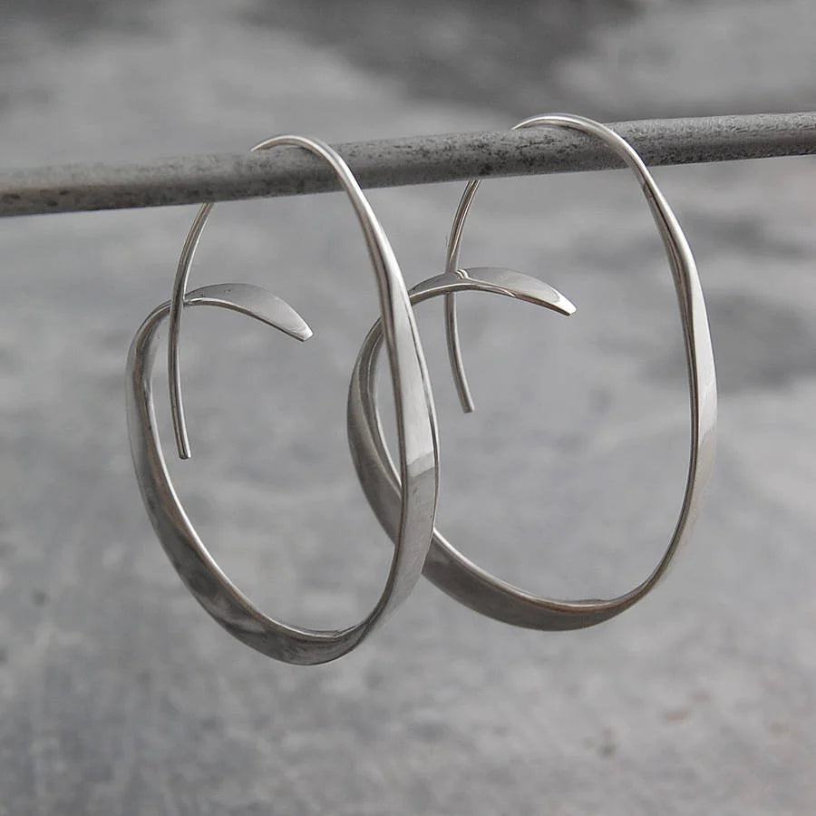 Winnie - Antique Spiral Metal Hoop Earrings