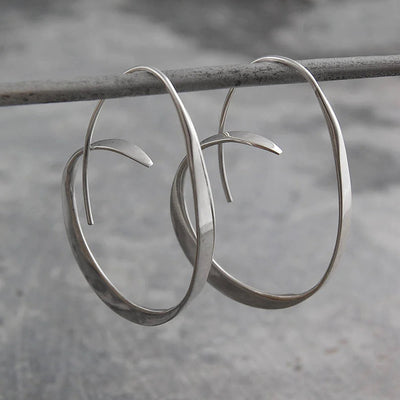 Winnie - Antique Spiral Metal Hoop Earrings