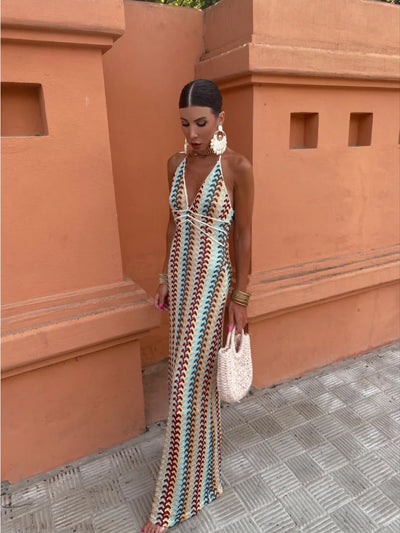 Roxanne | Halter Dress with Alluring Open Back
