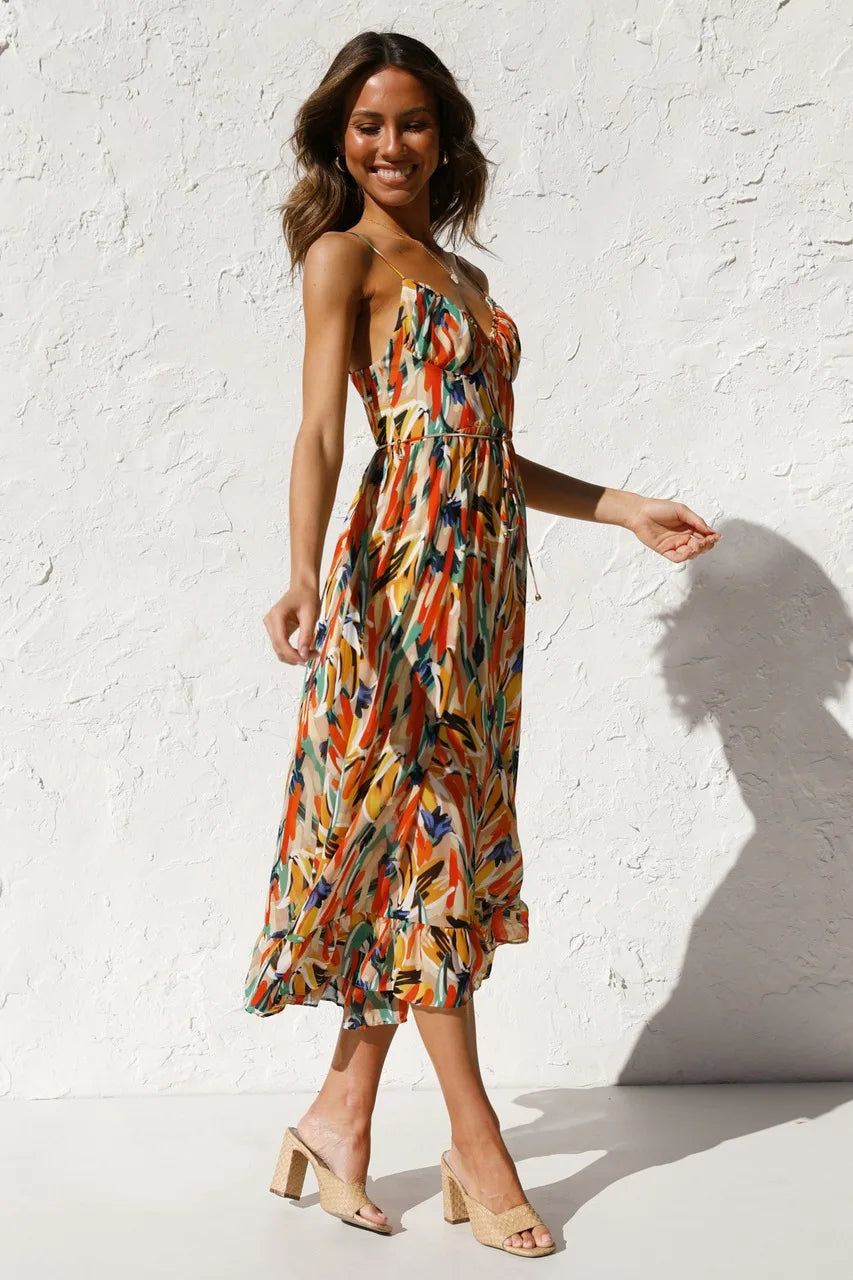 GABRIELLA | Printed Summer Dress with Fresh Comfort and Sunny Style for Leisure Days