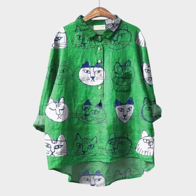 ELISABETTA | Oversized Floral Blouse with Embracing Comfort for Carefree Days