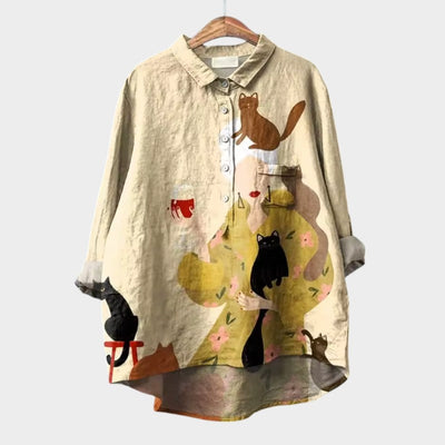 ELISABETTA | Oversized Floral Blouse with Embracing Comfort for Carefree Days
