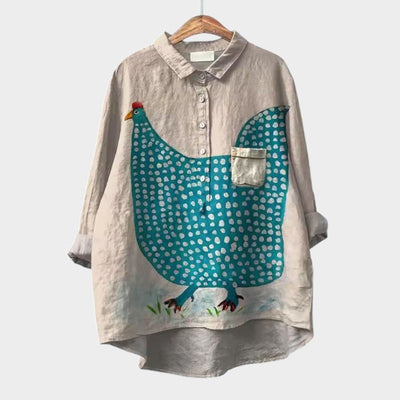 ELISABETTA | Oversized Floral Blouse with Embracing Comfort for Carefree Days