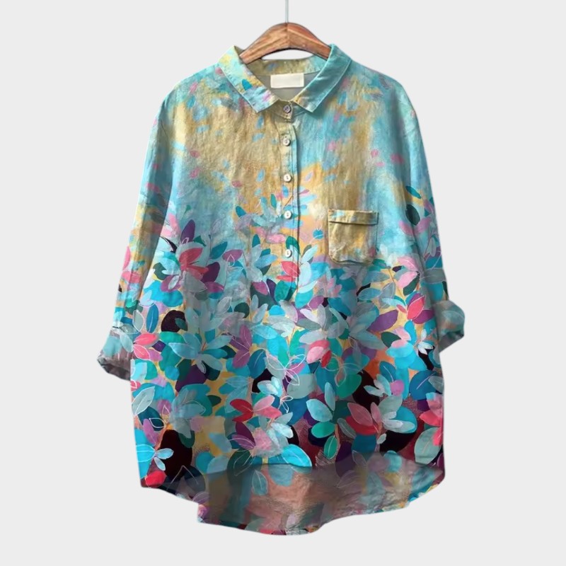 ELISABETTA | Oversized Floral Blouse with Embracing Comfort for Carefree Days