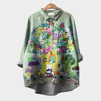 ELISABETTA | Oversized Floral Blouse with Embracing Comfort for Carefree Days