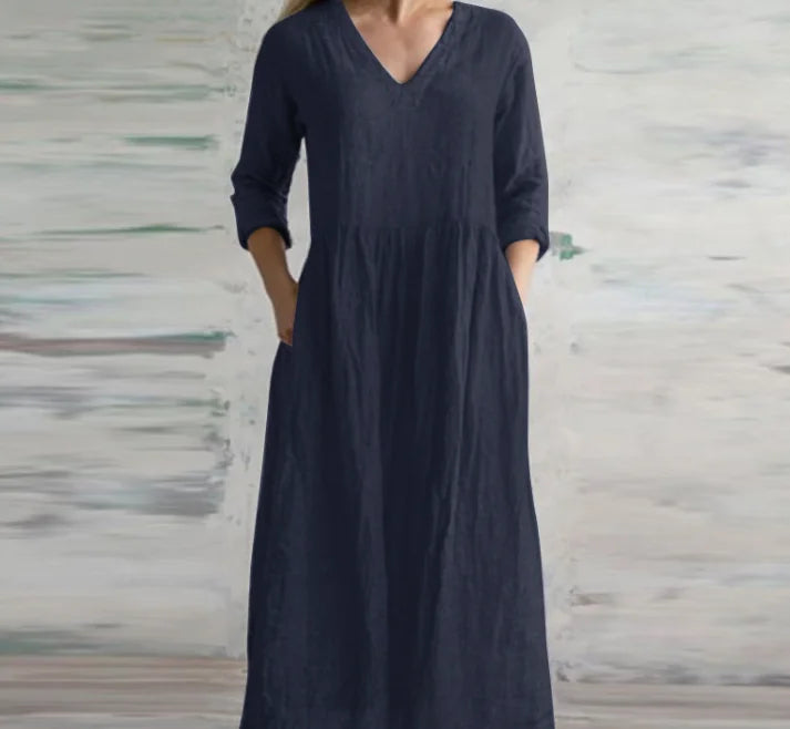 Loose Maxi Dress in Cotton and Linen - Casual 2024
