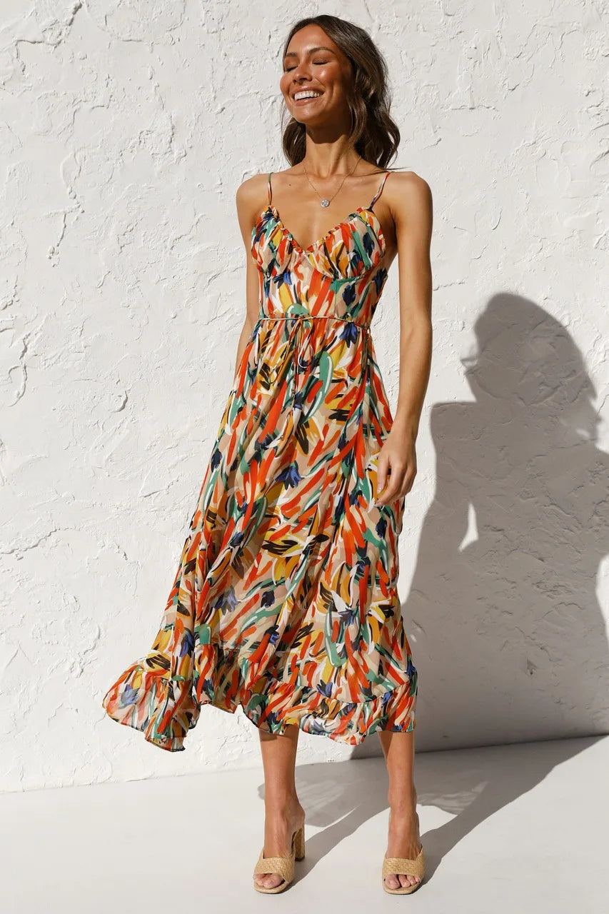 GABRIELLA | Printed Summer Dress with Fresh Comfort and Sunny Style for Leisure Days