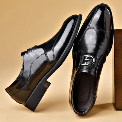 William - Embroidered Pointed Scalp Leather Shoes
