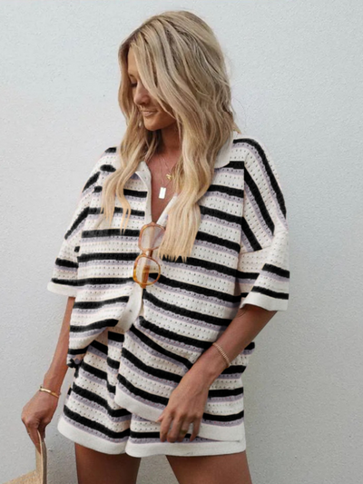 Selva -  Summer Casual Buttoned Shorts Set