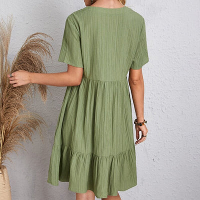 Casual flowy dress with a waist knot