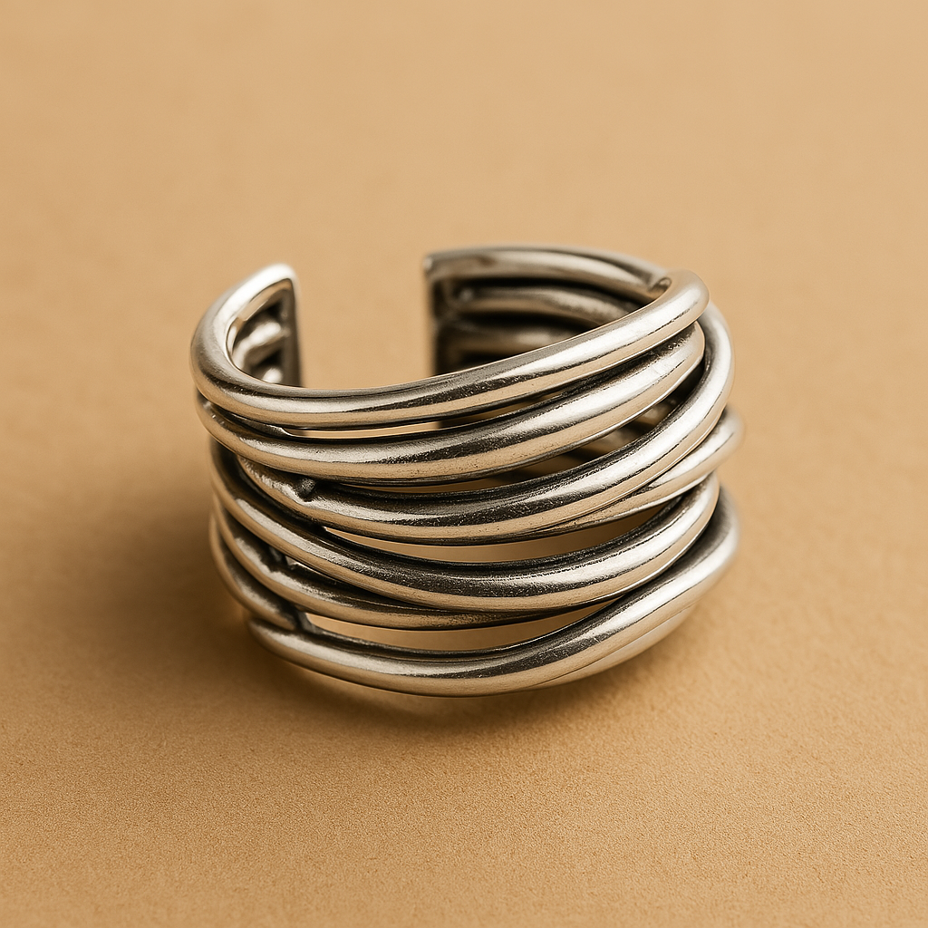 Emrys - Double Layer Moon Star Ring