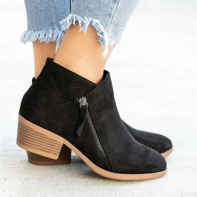 Cyra - Women's Retro Zipper Ankle Boots