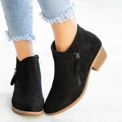 Cyra - Women's Retro Zipper Ankle Boots