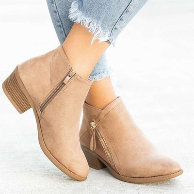 Cyra - Women's Retro Zipper Ankle Boots