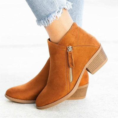 Cyra - Women's Retro Zipper Ankle Boots