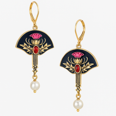 Millie - Vintage Pearl Thistle Drop Earrings